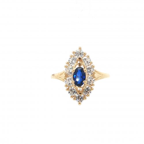 BAGUE MARQUISE OVALE BLEU
