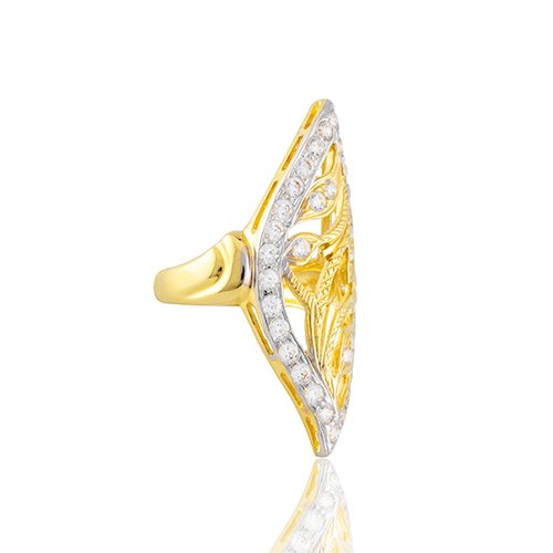 BAGUE MARQUISE FEUILLE