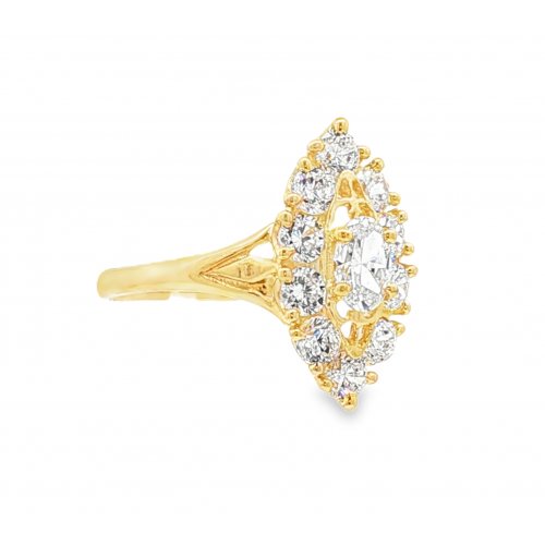 BAGUE MARQUISE OVALE BLANC