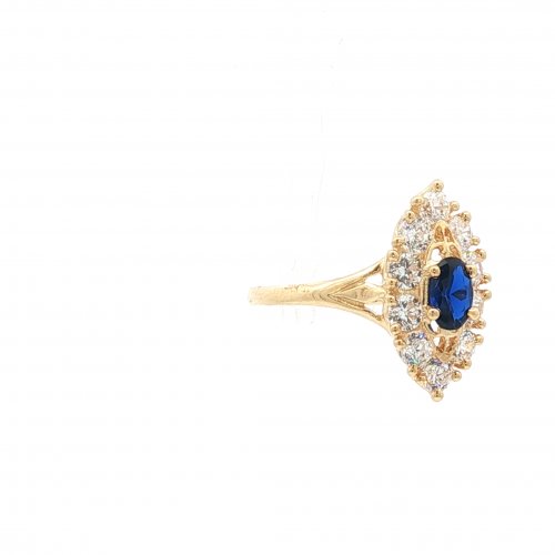 BAGUE MARQUISE OVALE BLEU