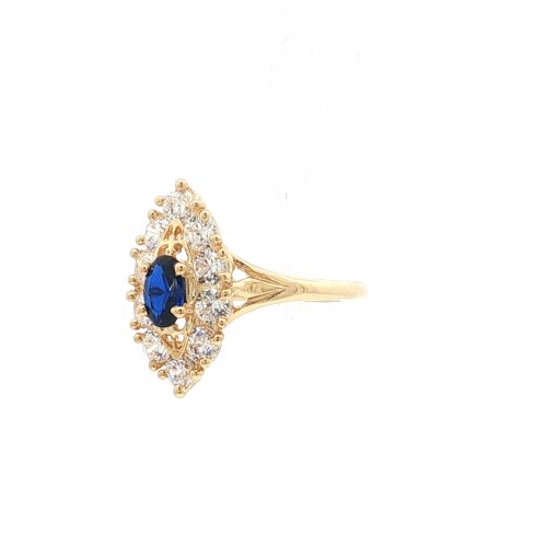 BAGUE MARQUISE OVALE BLEU