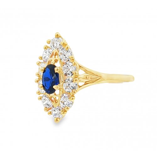 BAGUE MARQUISE OVALE BLEU