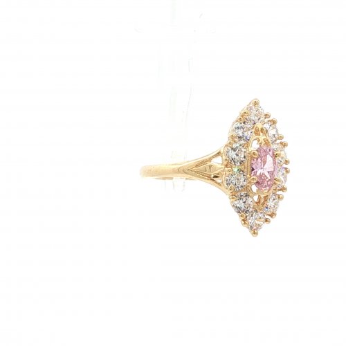 BAGUE MARQUISE OVALE ROSE