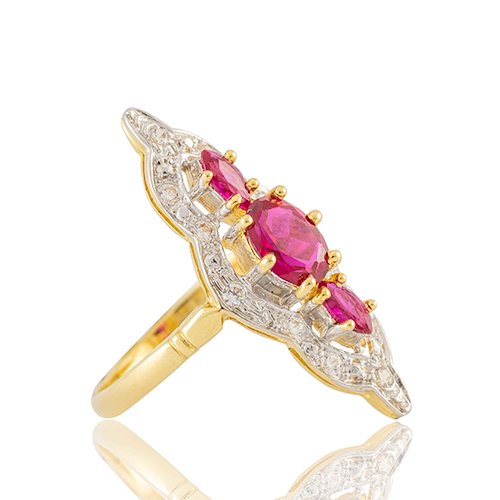 BAGUE MARQUISE OZ ROUGE