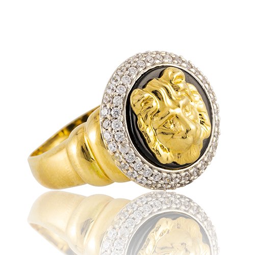 BAGUE ONYX ET LION