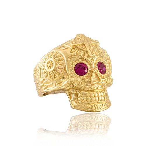 BAGUE TETE DE MORT MEXICAINE