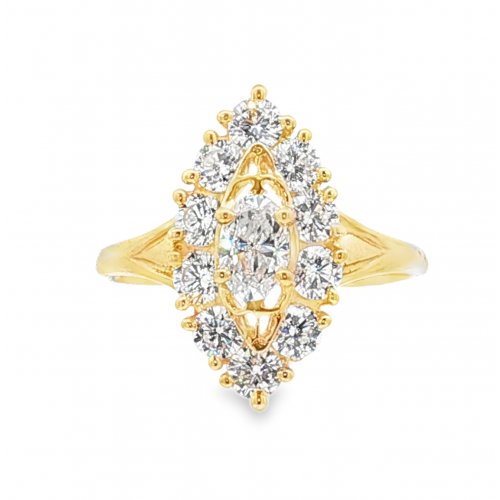 BAGUE MARQUISE OVALE BLANC