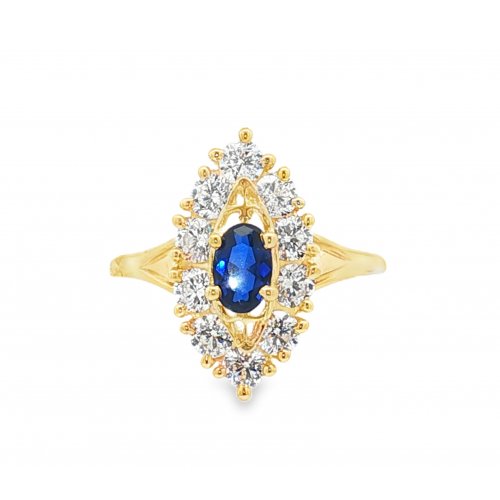 BAGUE MARQUISE OVALE BLEU