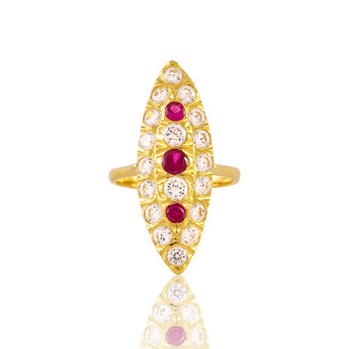 BAGUE MARQUISE OZ ROUGE