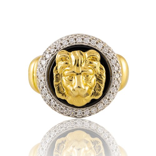 BAGUE ONYX ET LION